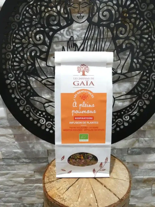 Tisane bio A pleins poumons - Sachet de 60 g -Les Jardins de Gaïa - Ker Gaïa