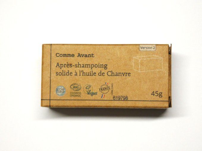 Après-shampoing démêlant solide à l'huile de chanvre