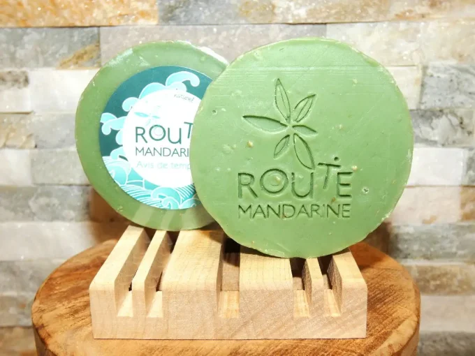 Savon Avis de Tempête de Route Mandarine - Eucalyptus, menthe, vétivier, algue - Ker Gaïa