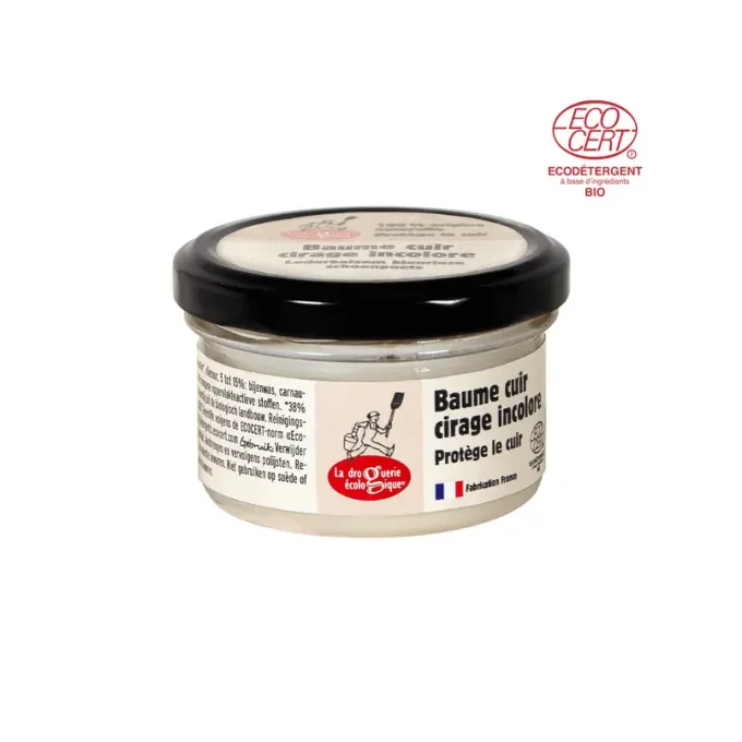 Baume cirage cuir incolore bio - Pot en verre de 75 ml - La Droguerie Ecologique - Ker Gaïa