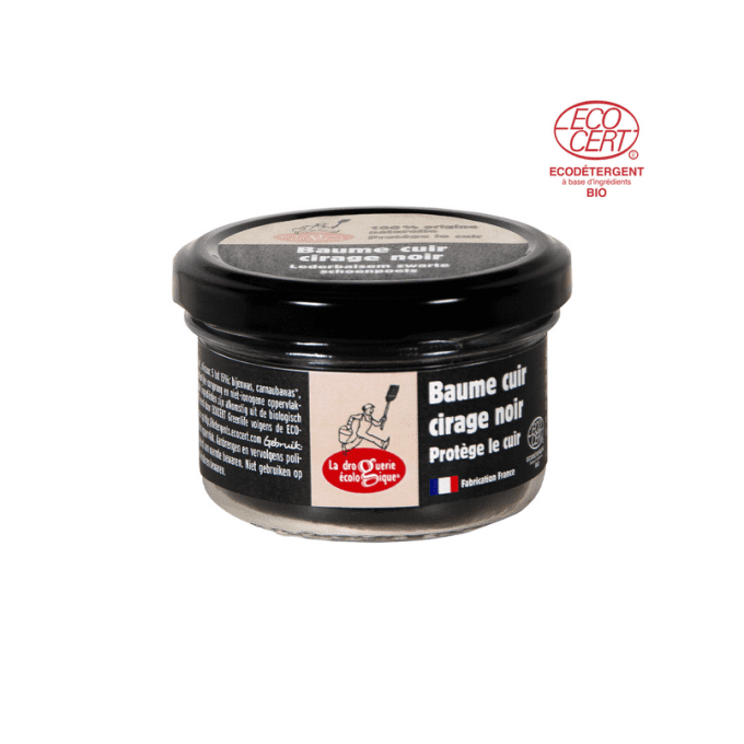 Baume cuir cirage noir bio