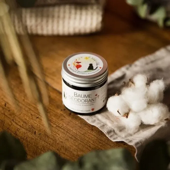 Baume déodorant sans huiles essentielles bio - Pot en verre de 50 g - La Fabrik'à bulles - Ker Gaïa