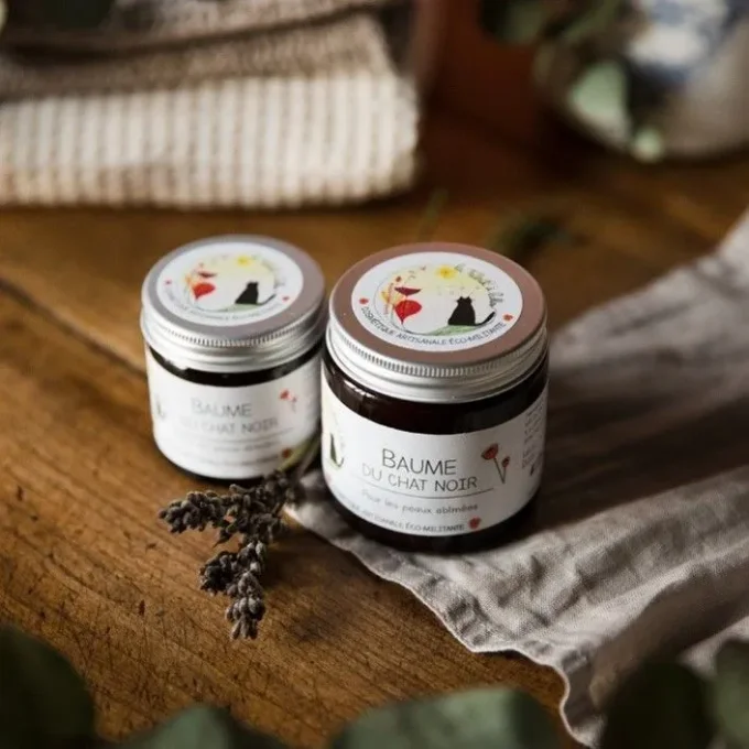 Baume du chat noir réparateur - Pot en verre de 50g - La Fabrik'à bulles - Ker Gaïa
