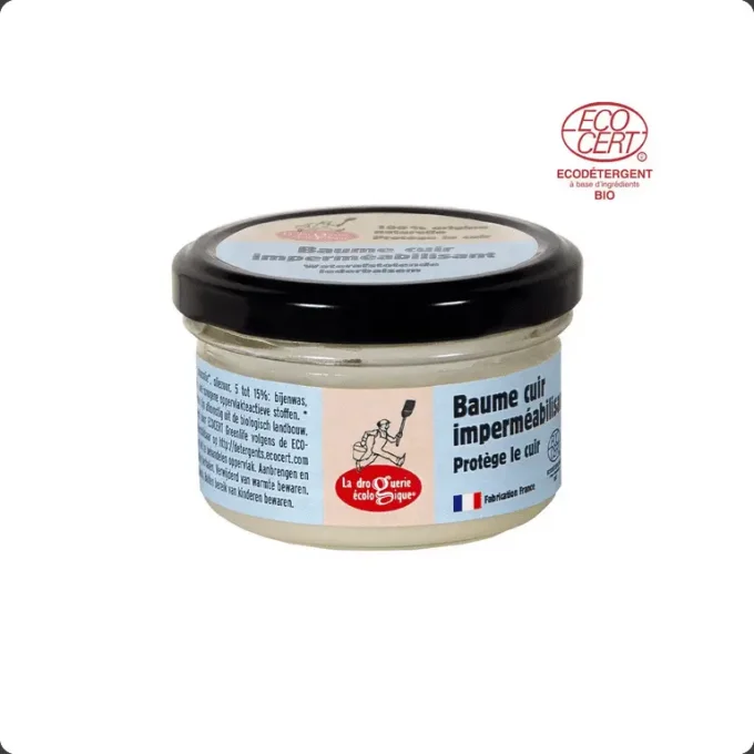 Baume cuir imperméabilisant incolore bio - Pot en verre de 75 ml - La Droguerie Ecologique -Ker Gaïa