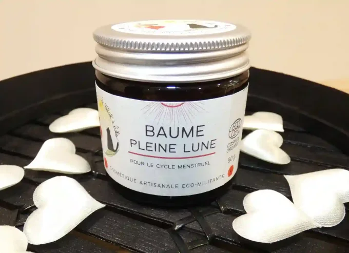 Baume Plein Lune bio pour le cycle menstruel - Pot en verre 50 g - La Fabrik'à Bulles - Ker Gaïa