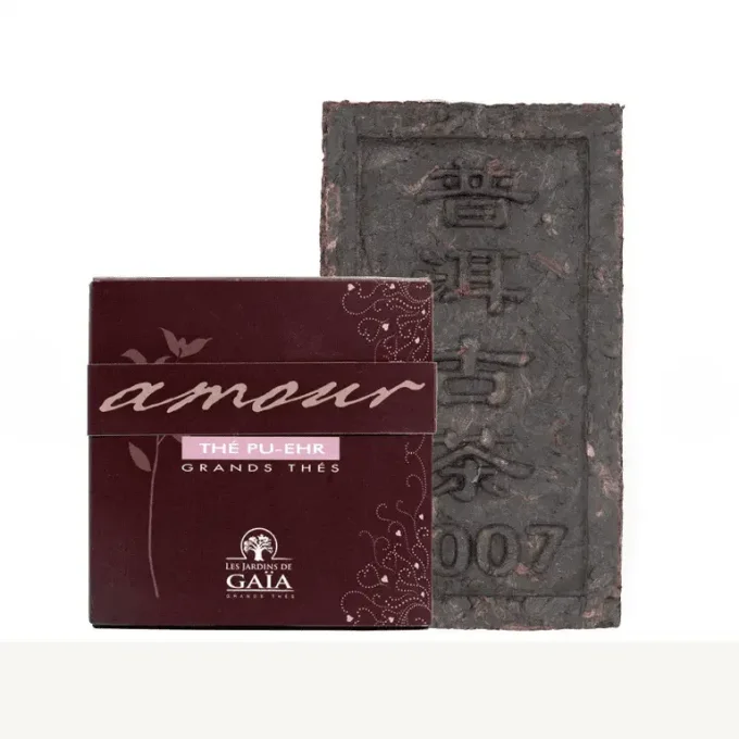 Brique de thé sombre de Chine Pu'er Amour - Les Jardins de Gaïa - Ker Gaïa