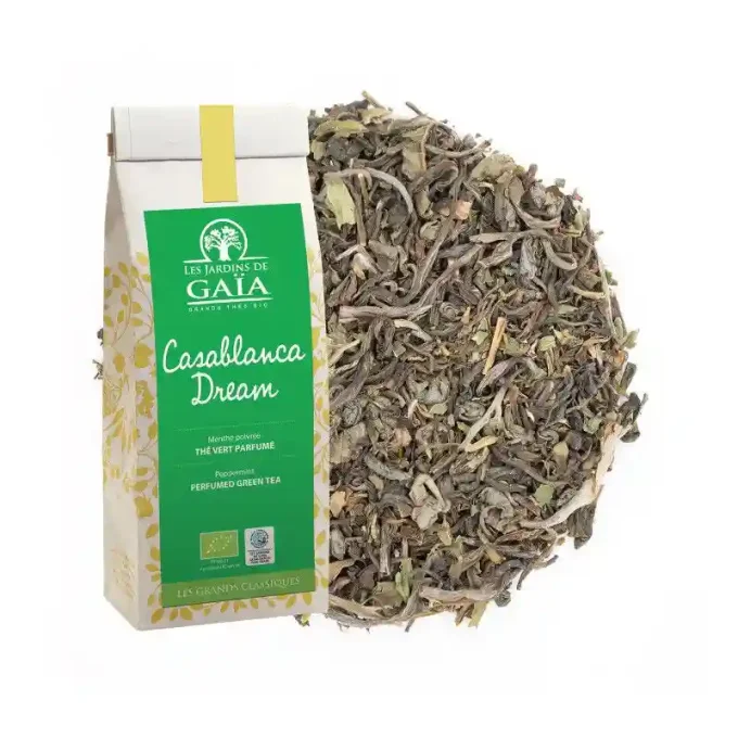 Thé vert bio Casablance Dream - Thé vert nature parfumé à la menthe poivrée - Ker Gaïa