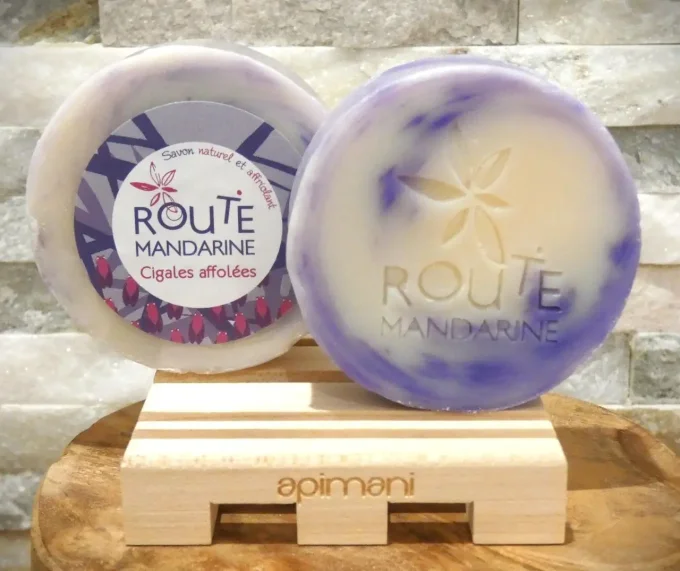 Savon artisanal Cigales Affolées de Route Mandarine - Lavandin, menthe poivrée - Ker Gaïa