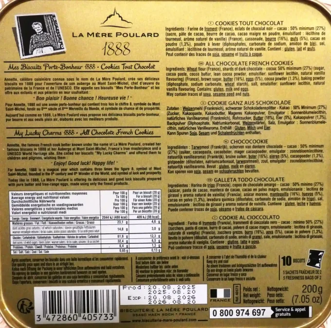 Les Cookies de la Mère Poulard en boite fer collector - Fabriqué en Bretagne - Ker Gaïa