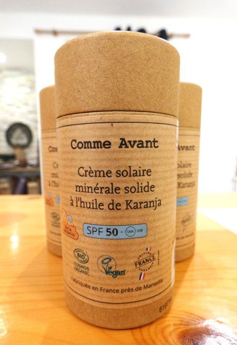 Crème Solaire Minérale Solide Bio SPF50 Comme Avant