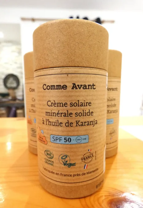 Crème Solaire Minérale Solide Bio SPF50 - Stick de 80 g - Comme Avant - Ker Gaïa