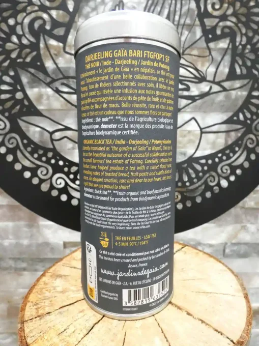 Thé noir bio d'Inde Darjeeling Gaïa Bari Potong - Ker Gaïa
