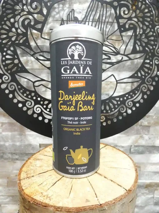 Thé noir bio Darjeeling GaIa Bari - Tube métal de 100 g - Les Jardins de Gaïa - Ker Gaïa
