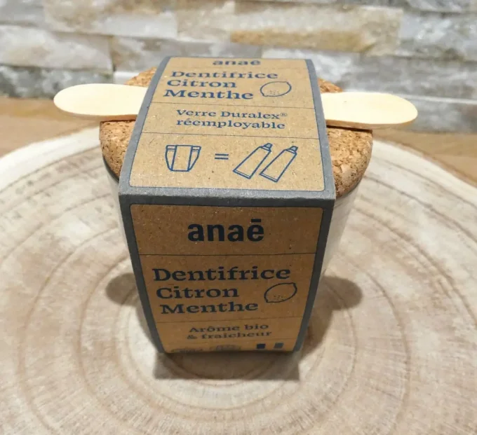 Dentifrice en pâte bio citron menthe douce - Pot en verre Duralex réutiliseable - Anaé - Ker Gaïa