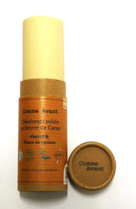 Déodorant solide bio au beurre de cacao - Abricot et fleurs de cerisier - Comme Avant - Ker Gaïa