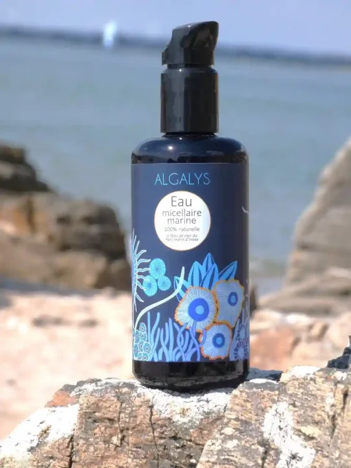 Eau micellaire marine à l'eau du Parc Marin d'Iroise bio - Flacon verre de 200 ml - Algalys - Ker Ga