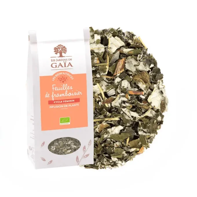 Tisane de plante bio Feuilles de framboisier pour soulager le cycle féminin - Les Jardins de Gaïa - 
