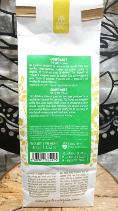 Thé vert bio de Chine Gunpowder - Ker Gaïa