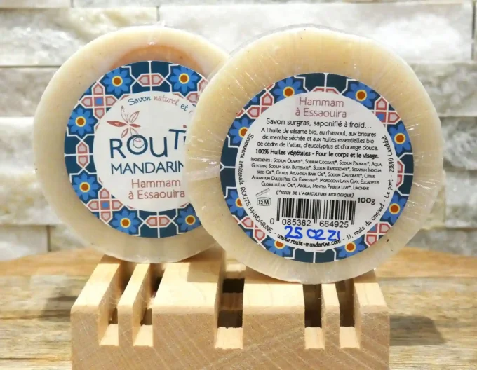 Savon Hammam à Essaouira de Route Mandarine - Rhassoul, cèdre, eucalyptus - Ker Gaïa