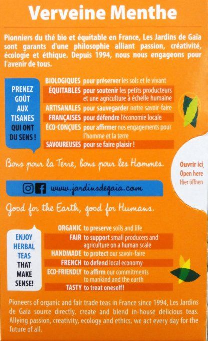 Infusettes Verveine Menthe bio
