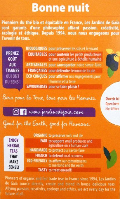 Infusettes bio Bonne nuit