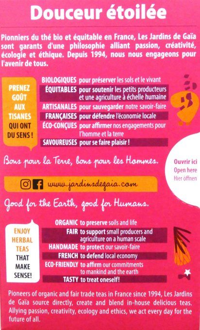Infusettes Douceur étoilée, rooibos bio