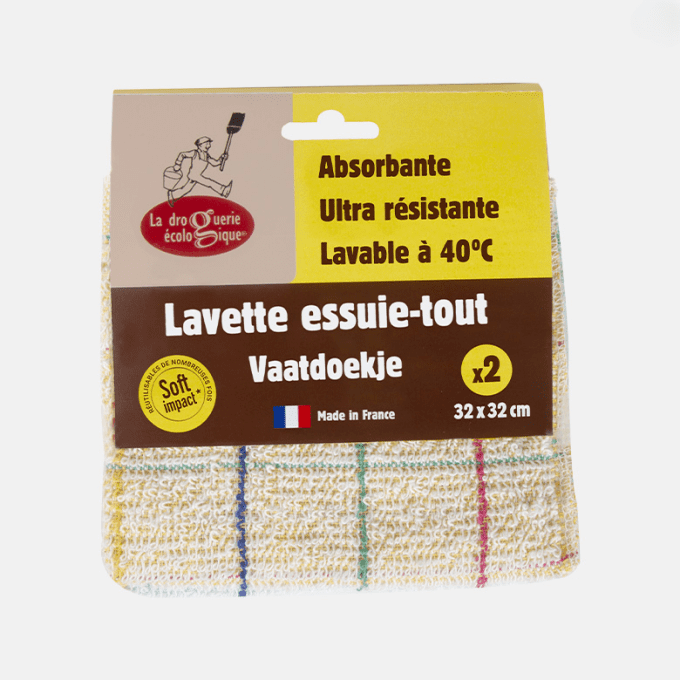 Lavettes essuie-tout fibres recyclées