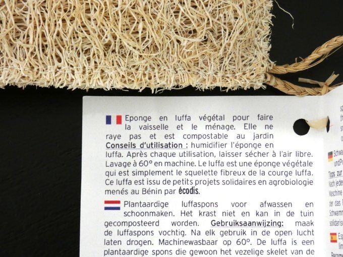 Éponge pour vaisselle en luffa - La Droguerie Ecologique