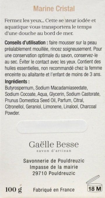 Savon Naturel Parfumé Marine Cristal Gaëlle Besse