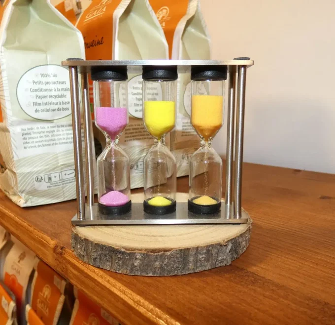 Minuteur Un - Trois - Cinq minutes - Les Jardins de Gaïa - Ker Gaïa