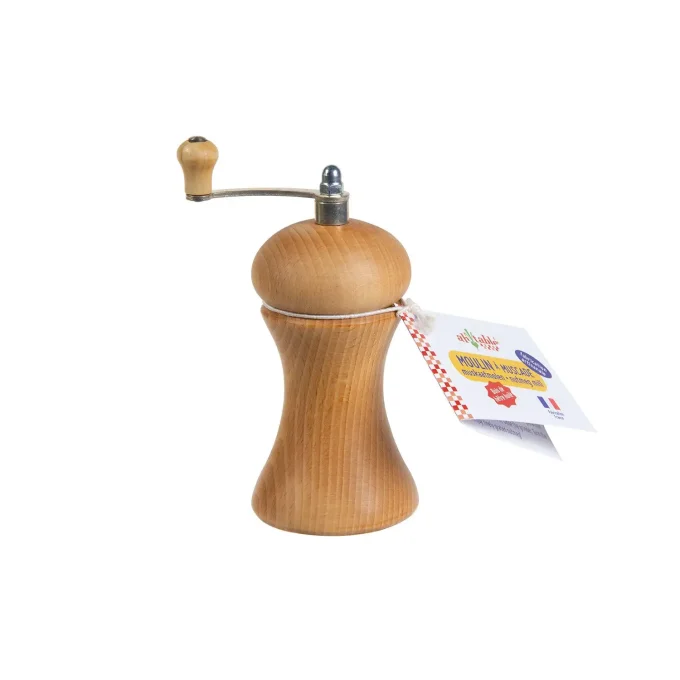 Moulin à muscade en bois de hêtre - H12.5 cm, diamètre 5.5 cm - Ah Table -Ker Gaïa
