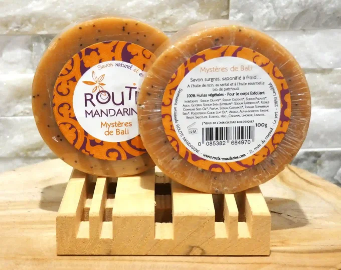 Savon artisanal Mystères de Bali - Savon de 100 g - Route Mandarine - Ker Gaïa