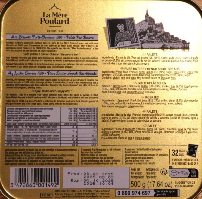 Coffret Collector Palets 500g La Mère Poulard