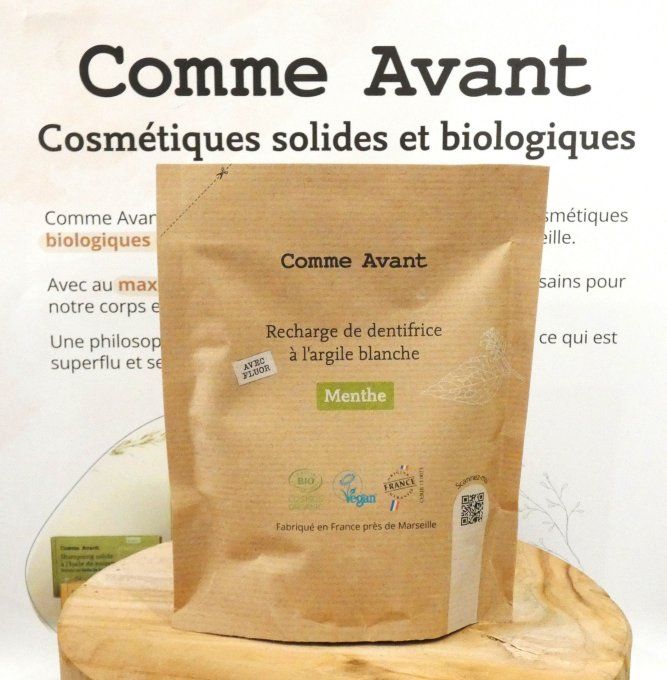 Recharge Dentifrice Naturel en Pâte à l’Argile Blanche Comme Avant