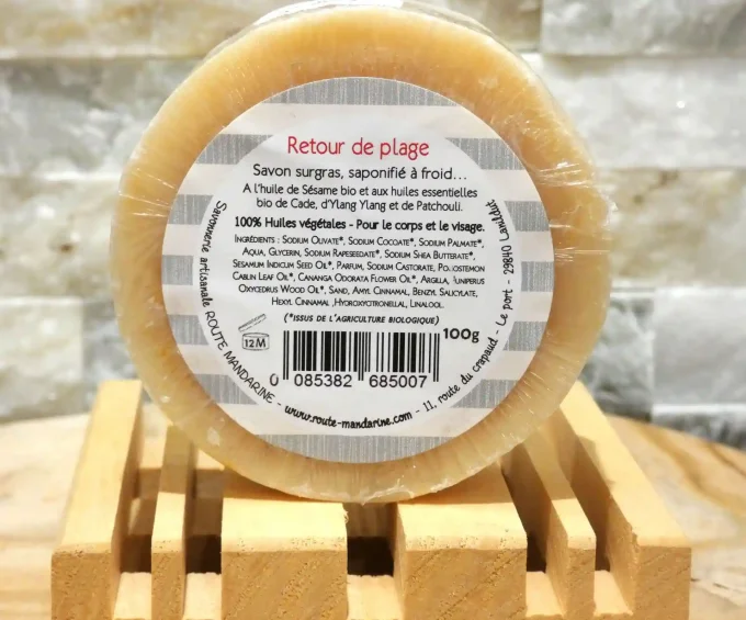 Savon Retour de Plage de Route Mandarine aux parfums de Patchouli et Ylang-ylang - Ker Gaïa