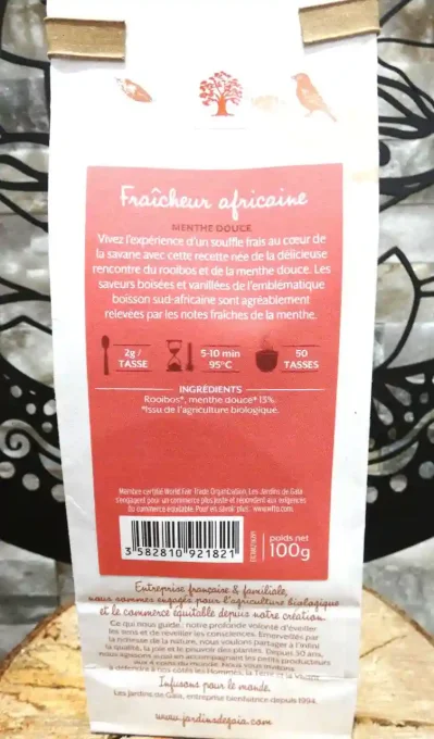Rooibos bio Fraîcheur africaine - Rooibos à la menthe douce - Ker Gaïa