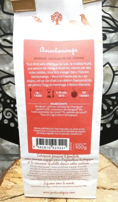 Rooibos bio Asimbonanga - A la mangue, saveurs pêche et citron - Ker Gaïa