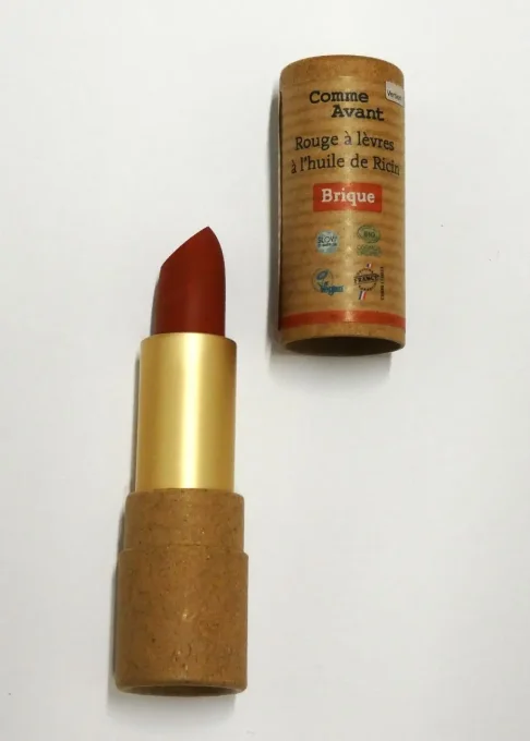 Rouge à lèvres bio à l'huile de ricin Comme Avant - 100% origine naturelle - Couleur Brique-Ker Gaïa