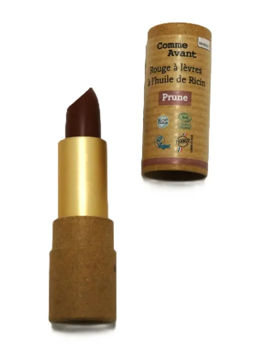 Rouge à lèvres bio à l'huile de ricin de Comme Avant - 100% origine naturelle - Couleur Prune