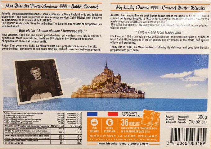 Boîte carton Collector Sablés Caramel 300g La Mère Poulard