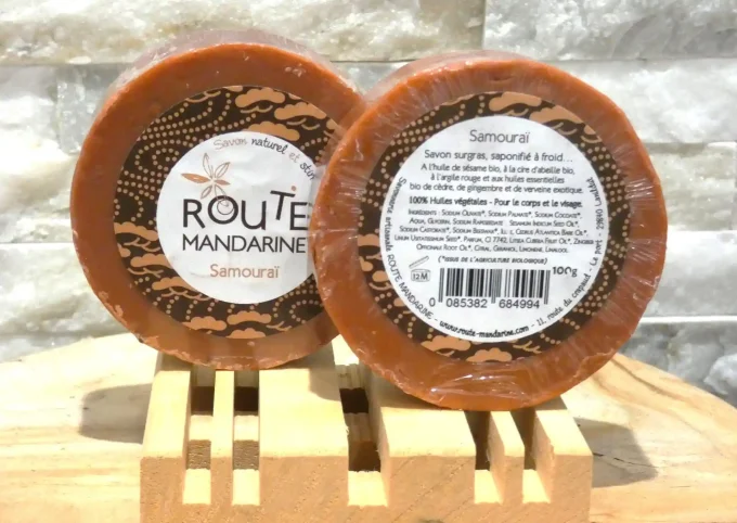 Savon Samouraï de Route Mandarine - Sésame, cèdre, cire d'abeille - Ker Gaïa
