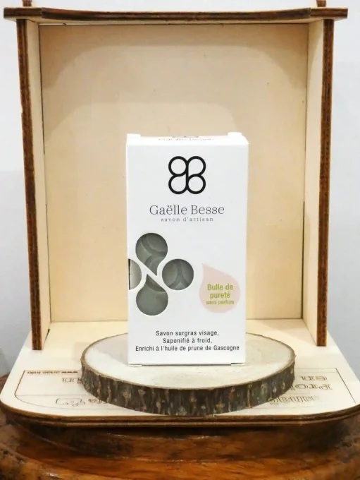 Savon visage sans parfum Bulle de pureté - Pain de 100 g - Gaëlle Besse - Ker Gaïa