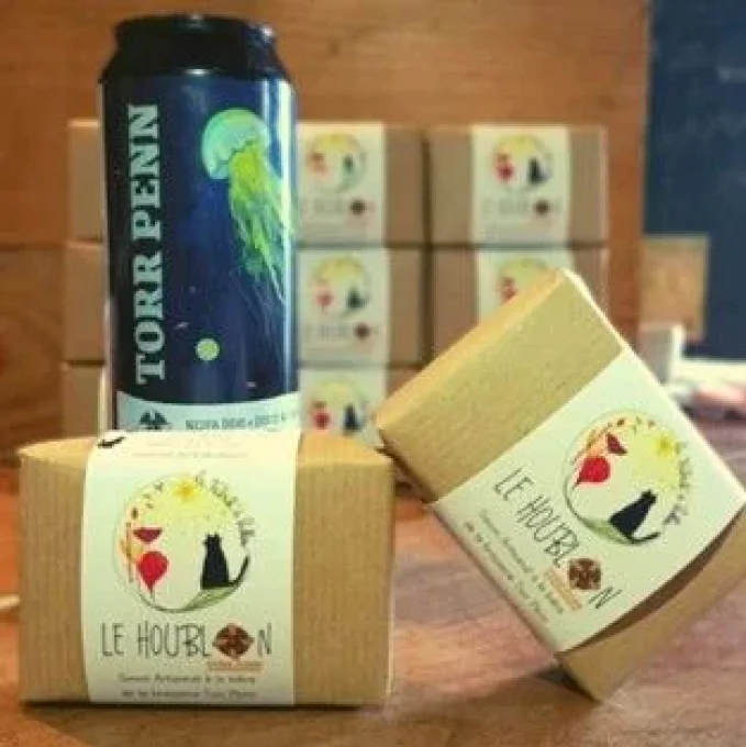 Savon artisanal bio Le Houblon, sugras à 8 % - Pain de 100 g - La Fabrik'àbulles - Ker Gaïa