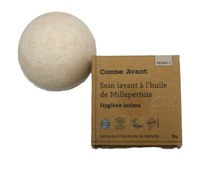 Soin lavant bio à l'huile de millepertuis - Galet de 50 g - Comme Avant - Ker Gaïa