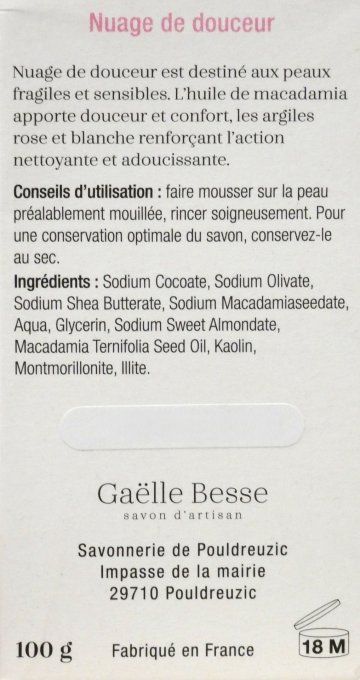 Savon Naturel Sans Parfum Nuage de Douceur - -Gaëlle Besse