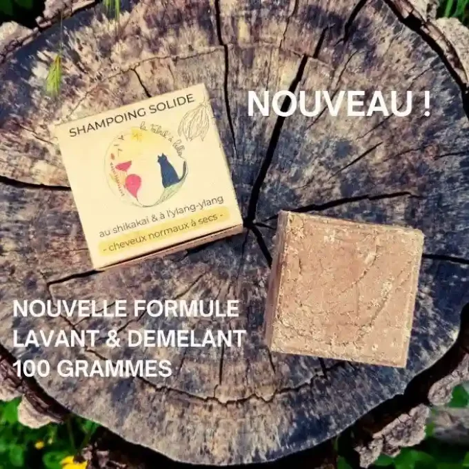 Shampoing solide bio de la Fabrik à bulles - Cheveux normaux à secs - Shikakai et ylang ylang