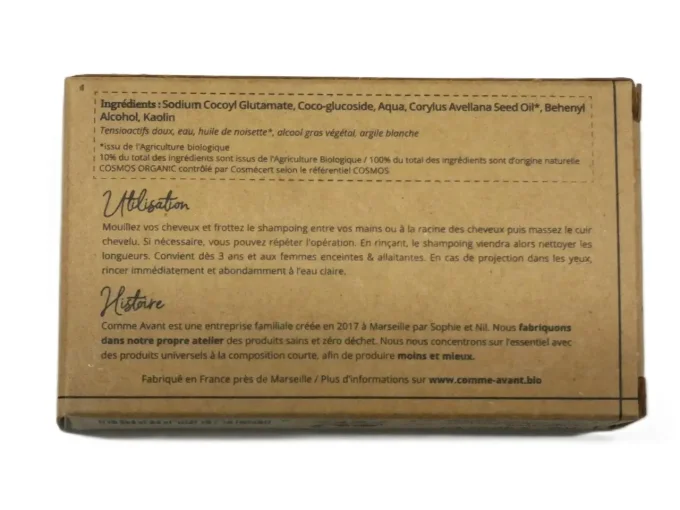 Shampoing solide bio à l'huile de noisette - Cheveux normaux - Comme Avant - Ker Gaïa