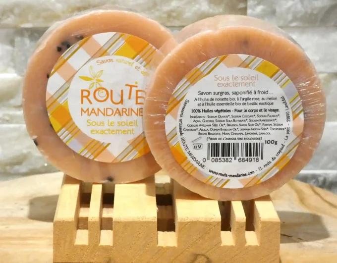 Savon artisanal Sous le Soleil Exactement de Route Mandarine - Saveurs Melon, Basilic - Ker Gaïa