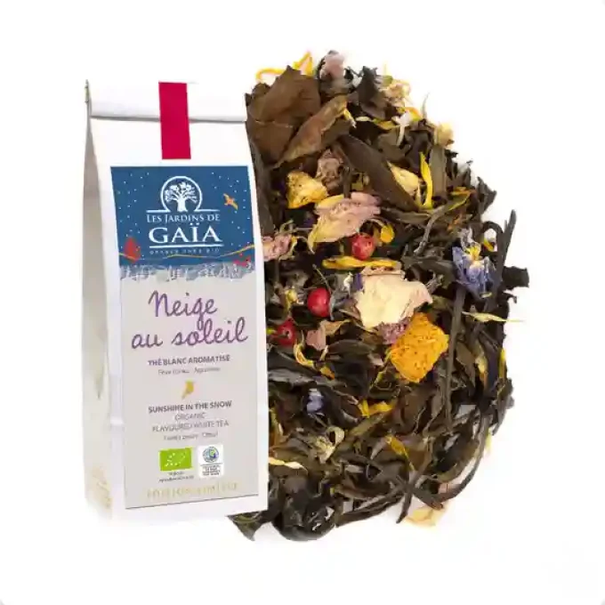 Thé blanc bio Neige au soleil - Fleurs, agrumes et fève tonka - Ker Gaïa