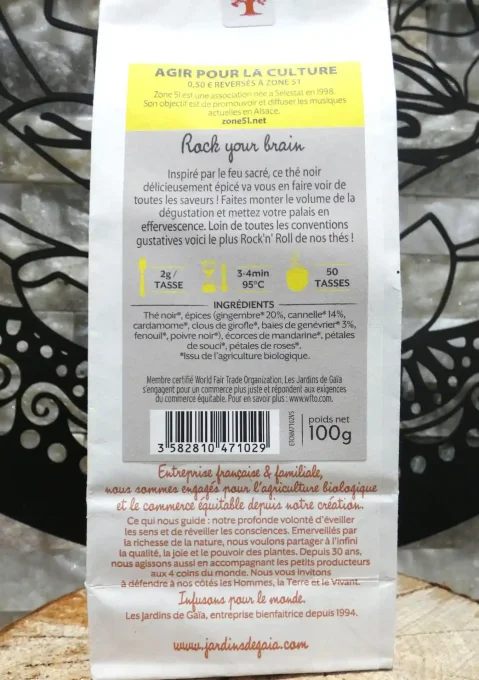 Thé noir bio Rock your brain - Au gingembre, cannelle et baies de genévrier - Ker Gaïa